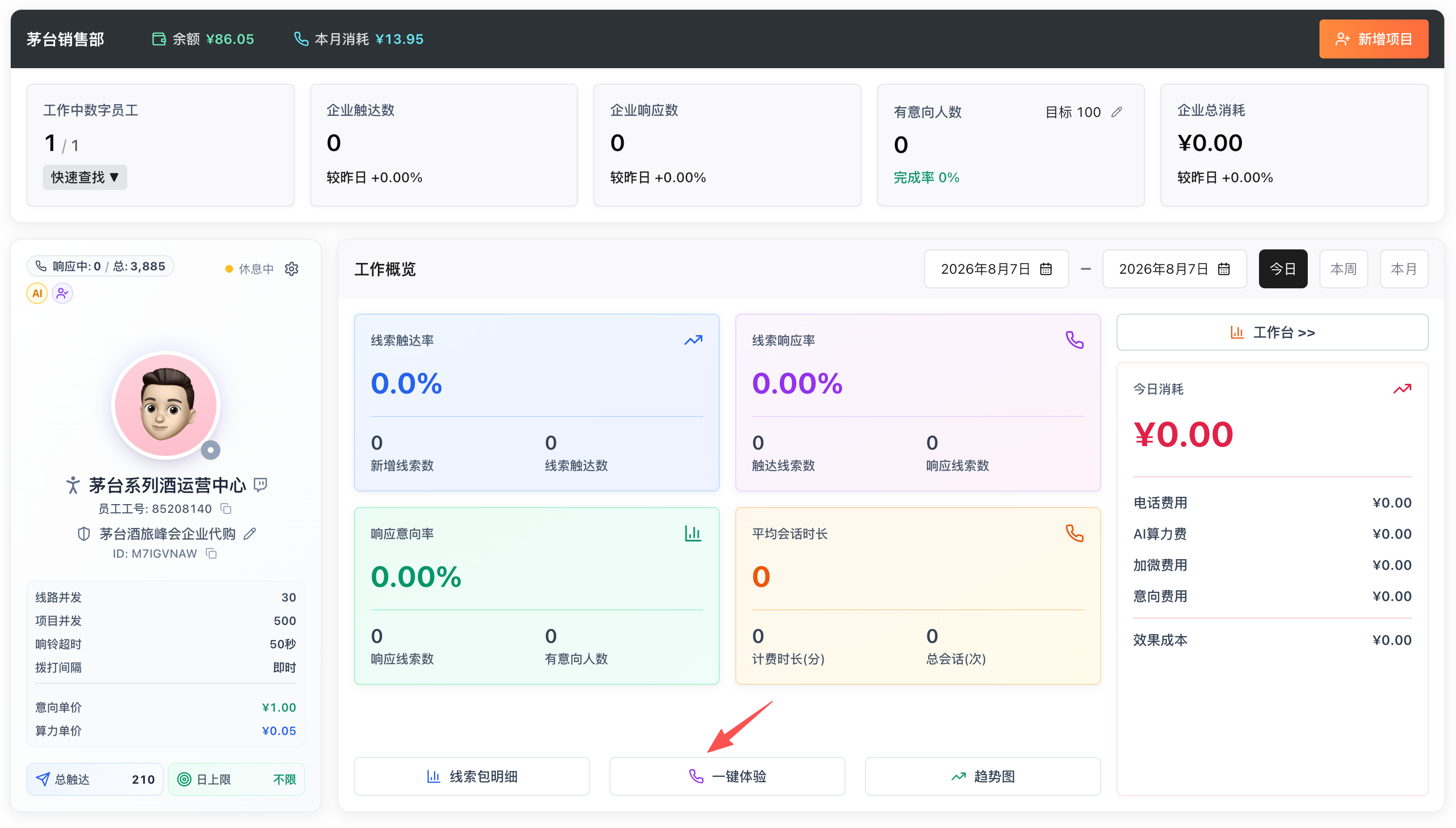 项目工作台首页